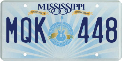 MS license plate MQK448