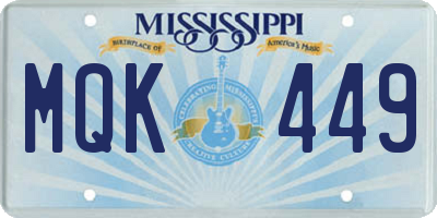 MS license plate MQK449