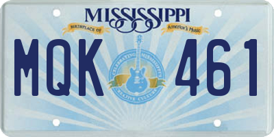 MS license plate MQK461