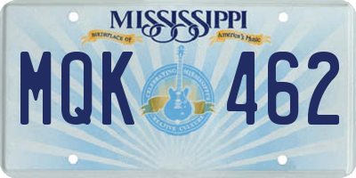 MS license plate MQK462