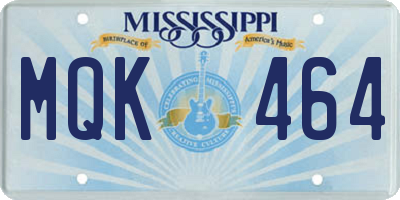 MS license plate MQK464