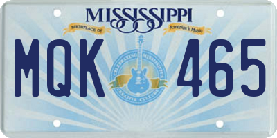 MS license plate MQK465