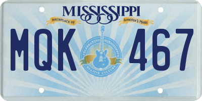 MS license plate MQK467