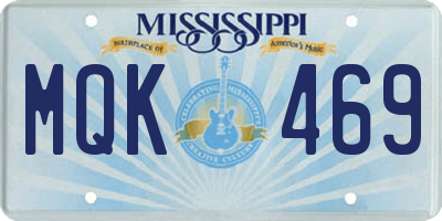 MS license plate MQK469