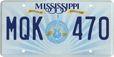 MS license plate MQK470