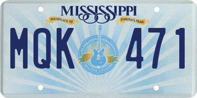 MS license plate MQK471