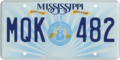 MS license plate MQK482