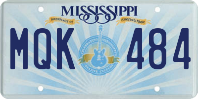 MS license plate MQK484