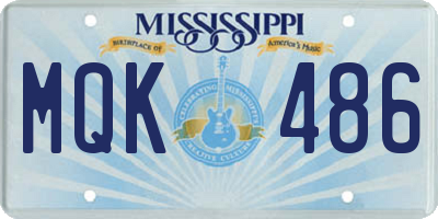 MS license plate MQK486