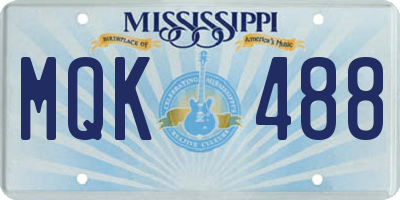 MS license plate MQK488