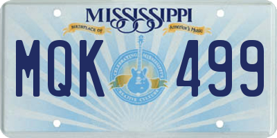 MS license plate MQK499