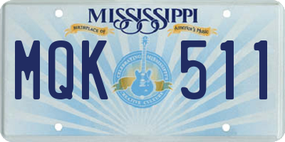MS license plate MQK511