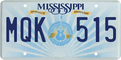 MS license plate MQK515