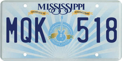 MS license plate MQK518