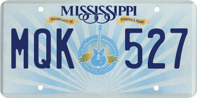 MS license plate MQK527