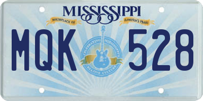MS license plate MQK528