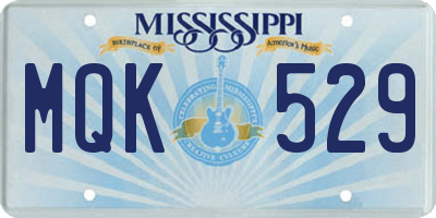 MS license plate MQK529
