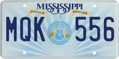 MS license plate MQK556