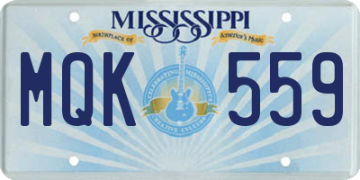MS license plate MQK559