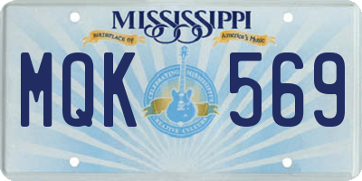 MS license plate MQK569