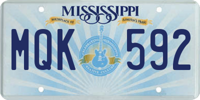 MS license plate MQK592