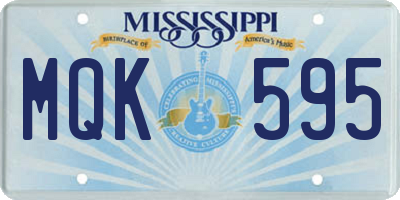 MS license plate MQK595