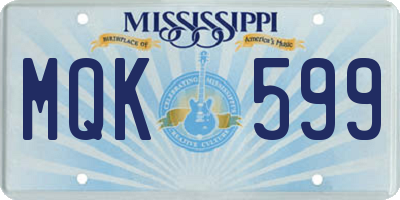MS license plate MQK599