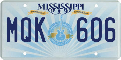 MS license plate MQK606