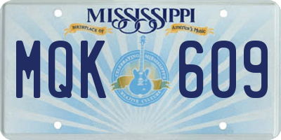 MS license plate MQK609