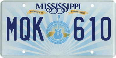 MS license plate MQK610