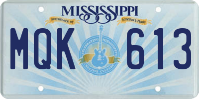 MS license plate MQK613