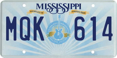 MS license plate MQK614