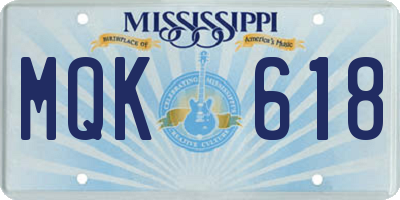 MS license plate MQK618