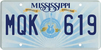 MS license plate MQK619