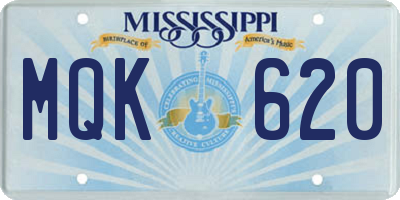 MS license plate MQK620