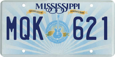 MS license plate MQK621
