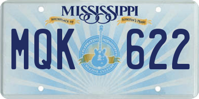 MS license plate MQK622