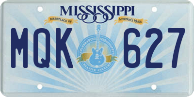 MS license plate MQK627