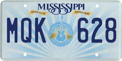MS license plate MQK628