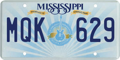MS license plate MQK629