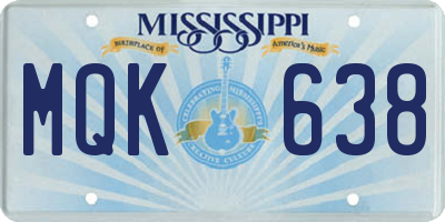 MS license plate MQK638