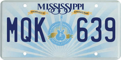 MS license plate MQK639