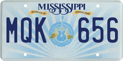 MS license plate MQK656