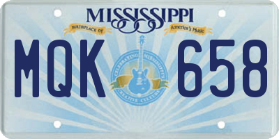MS license plate MQK658