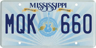 MS license plate MQK660