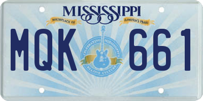 MS license plate MQK661