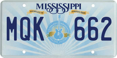 MS license plate MQK662