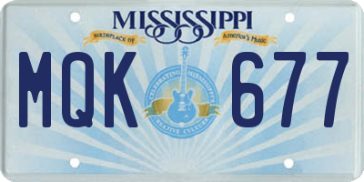 MS license plate MQK677