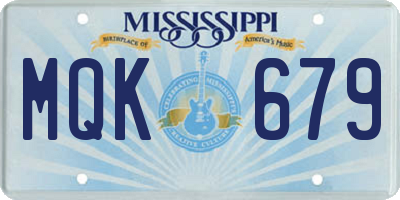 MS license plate MQK679