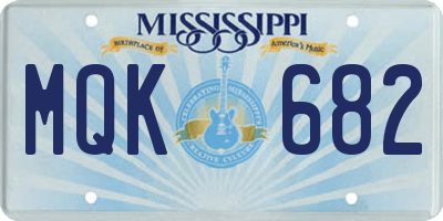 MS license plate MQK682
